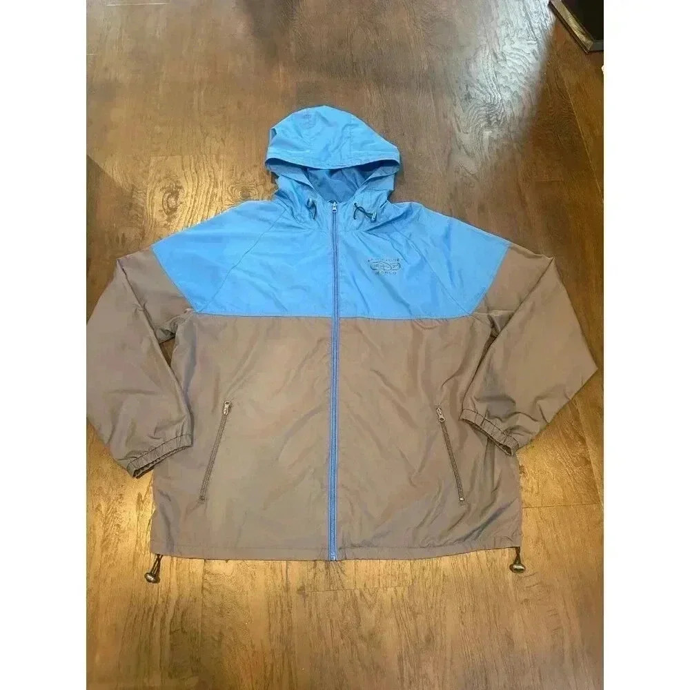 Disney Parks Disney World Hooded Zip Blue Gray Windbreaker Jacket Mickey‎ g5